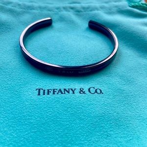 Tiffany & Co Black Titanium 1837 Narrow Cuff Bracelet 6.75” Mint condition